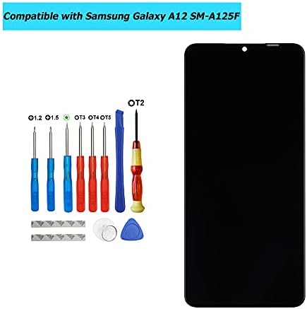 Vvsialeek AMOLED LCD дисплей и е съвместим с Samsung Galaxy A12 SM-A125F/DSN SM-A125F/DS, SM-A125F SM-A125M,