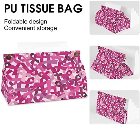 Розовата Лента Информираността за Рака На Гърдата Кутия За Салфетки Притежателя на Кутията Организатор на Хартиена Опаковка Чанта за Кърпички Хартия За Лице Маса