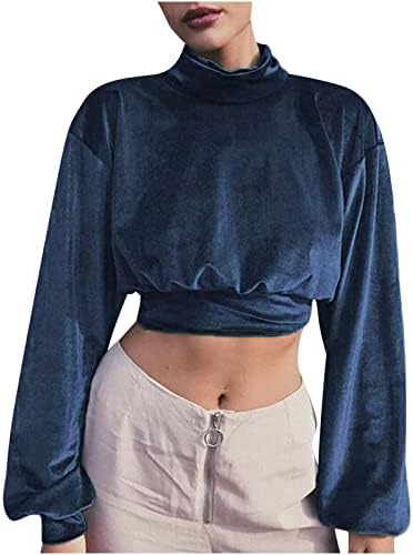 Скъсяване на Дамски Блузи С качулка, Модни Топове с кръгло деколте и дълги ръкави, Облегающая Туника, Модерна