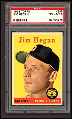 1958 Topps 345 Джим Хиган Детройт Тайгърс (Бейзболна картичка) PSA PSA 8.00 Тайгърс