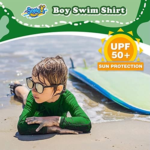 Риза за плуване с Защита от Акне за Момчета, Дълъг Ръкав за Деца, Детска Водна Риза със Защита От Акне UPF +