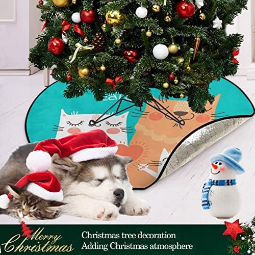 visesunny Коледно Дърво Мат Скъпа Семейна Котка Поставка За Дърво Подложка За Защита на Пода Впитывающая Поставка