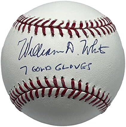 Бейзболни Топки с автограф на Уилям Ди Уайт MLB Бейзбол JSA W175120 с Надпис на 7 Златни Ръкавици - Бейзболни