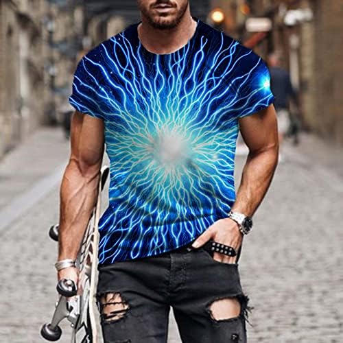 UBST Мъжки солдатские тениски с къс ръкав, летни улични тениски с 3D цифрово принтом на Галактиката, Върхове