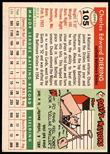 1955 Topps Baseball 105 Чък Deering Отличен (5 от 10) за версия Mickeys Cards