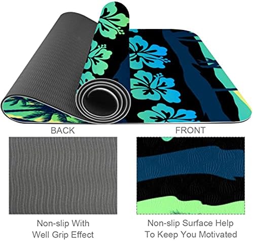 Много дебело килимче за йога Tropical Frangipani Green Hawaii - Еко Нескользящий подложка за упражнения и фитнес,