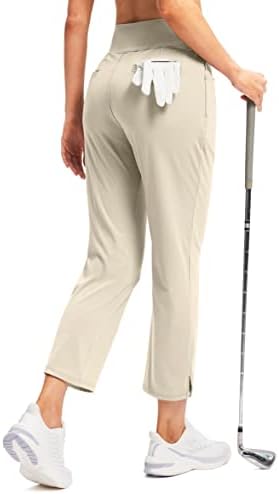 Дамски Панталони за голф Soothfeel с 5 Джоба, Еластични Спортни Панталони с Висока Талия, Пътни Спортни Работни