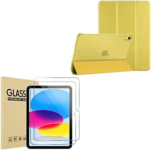 Тънък калъф-поставка ProCase за iPad 10th Generation Case 2022 Калъф за iPad 10,9 инча, iPad 10 -Жълто Комплект