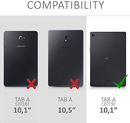силиконов калъф kwmobile TPU, съвместим с Samsung Galaxy Tab A 10.1 (2019) - Мек, Гъвкав Защитен калъф - два цвята-Тъмно-розов/Син / Прозрачен