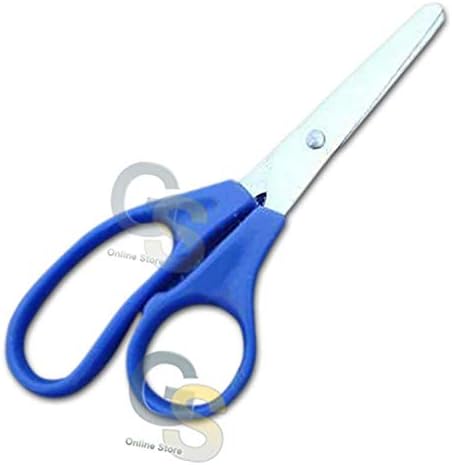 G. S ЛОТ от 150 Парчета Училище ножица със Синя дръжка 12,5 см Тъпи Ножици