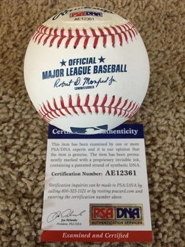 Ясиэль Пуиг ЛА Доджърс Подписа АВТОГРАФ на Официалния бейзболен PSA OMLB DNA AE12361 - Бейзболни топки с автографи