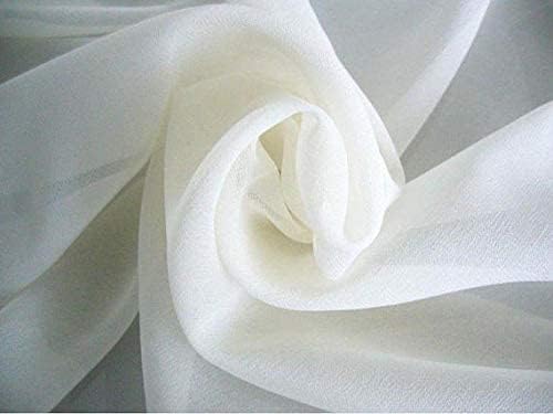 Бистра шифоновая плат цвят на слонова кост ширина 60 см - идеален за перде панели и прикриване на сватби и светски