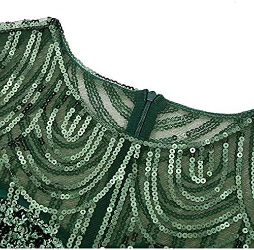 Коктейлни рокли WYTong за жени, реколта 1920-те години, украсени в пайети и пискюли, вечерна рокля с цепка хем,