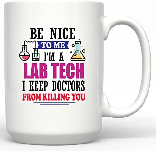 DST Apparel Co Бъди Мил с мен, аз съм Лаборант, Забавна Чаша За Лаборант, Биолог, Кафеена Чаша, Подарък Студентите-Медику,