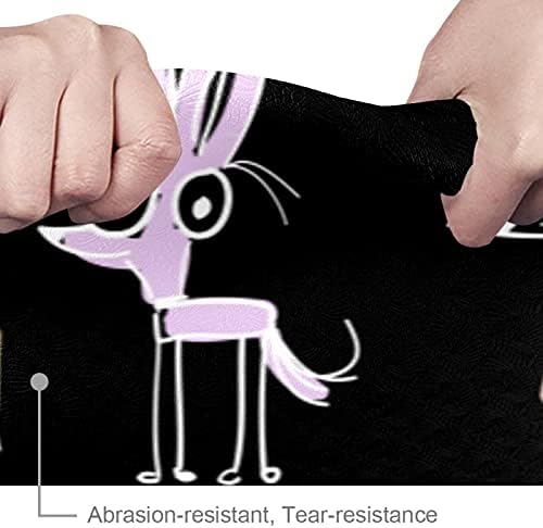 Рисованный от ръцете на дебела подложка за йога с шарени кучета Глупава бяла линия Премиум-клас, в екологично