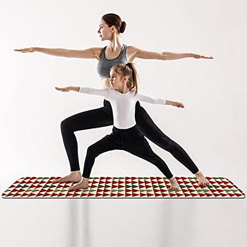 Дебел нескользящий постелката за йога и фитнес 1/4 с принтом под формата на Коледно-01 за практикуване на йога,