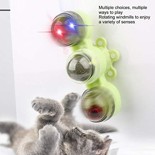 SALALIS Cat Toys Въртящата Играчка с Камбана Въртяща се Играчка за Котки за игри с Котки (Зелен)