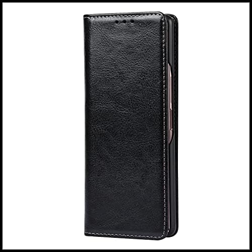 Чанта-портфейл FROLAN Galaxy Z Fold 2 Подвижни 2 в 1 от естествена кожа с Държач за кредитни карти, Панти Защитен