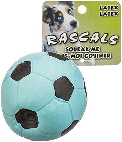 Играчка за кучета Coastal Пет Rascals 3Латексный Футболна Топка за кучета с Пищалкой, Синьо (1 бр)