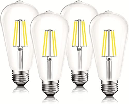 LUXRITE Реколта led Edison мощност 75 W, еквивалент на ST19 ST58, 5000 ДО Ярко-бяло, 800 Лумена, led лампа с нажежаема жичка с регулируема яркост, 8 W, Каплеотводное стъкло, Влагозащищенн?