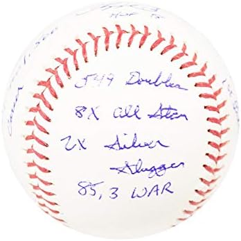 Статистика Чиппера Джоунс С автограф Официално футболист на MLB - БАН COA (16 надписи)