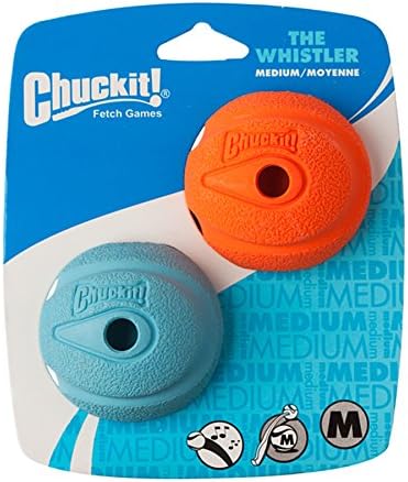 Чакит! The Whistler Ball 2 Pack Средната играчка за кучета 6,5 см 6,5 см [Разни]