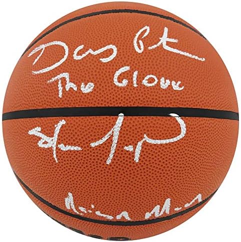 Гари Пейтън и Шон Кемп с двойно автограф Wilson I / O NBA Basketball w / The Glove, Reign Man - Баскетболни