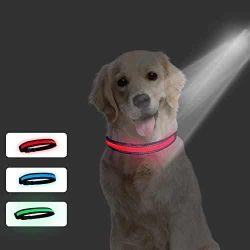 Led Яка COMOIL за кучета, която се презарежда чрез USB, Водоустойчив Светещи Нашийници за Кучета, Регулируема