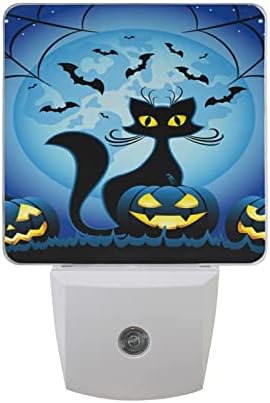 OREZI 2 Опаковки Скъпа Черна Котка, Нощно Осветление Котка на Хелоуин Тиква Plug-in Led Ночники Автоматичен
