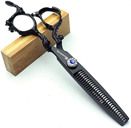 6черни професионални ножици за коса 400C прорезна тънък комплект (филировочные ножици)