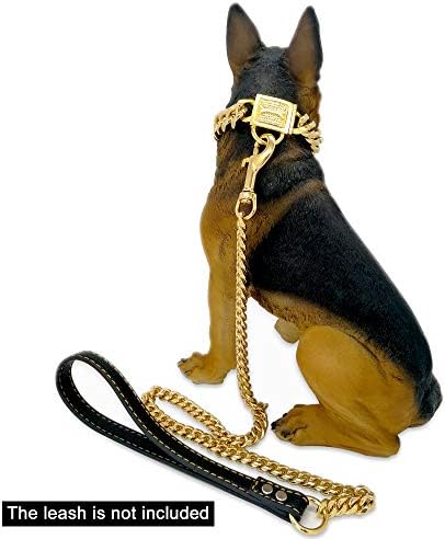 Нашийник-верига за кучета GZMZC с ключалка от цирконии, от Полирана Неръждаема Стомана, с Кубински Връзка, Здрав, Защитени от Дъвчене, Прогулочный Яка-Каишка за куче с?