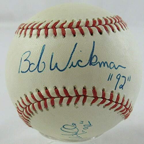 Боб Уикман и Сам Милителло Подписаха Автограф Rawlings Baseball B91 - Бейзболни Топки С Автографи