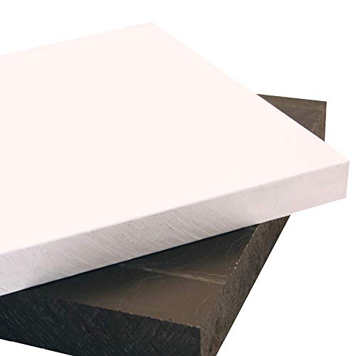 Листа HDPE Полиетилен с висока Плътност - Пластмасов лист с Дебелина 1/8 инча, Дължина 12 см x Ширина 48 см,