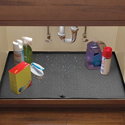 Подложка за кухненски шкаф 34 x 22 под мивката, гъвкав Силикон Водоустойчив подложка за защита на кабинета,