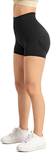 Спортни къси Панталони A AGROSTE с Висока Талия за Жени, Безшевни, Подтягивающие задните части, Къса, За Фитнес