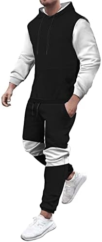 Мъжки спортни дрехи Wabtum от 2 теми, спортен костюм с цип, лек дишащ, с джобове с цип, черно камуфляжный костюм