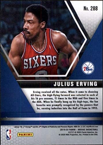2019-20 Мозайка Панини 288 Баскетболно карта Julius Erving Philadelphia 76ers NBA NM-MT