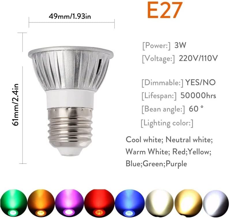 Fengyan Домашни Лампа От 3 W led Прожектор с регулируема яркост GU10 MR16 GU5.3 E27 E14 E12 B22 Лампа Лампада