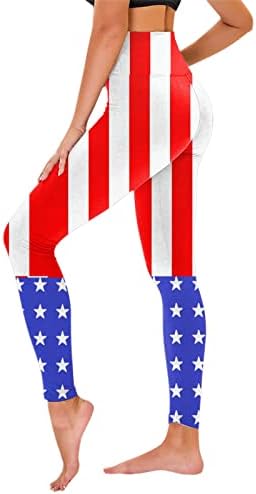 Американски Флаг Патриотични Гамаши За Жени С Контрол На Корема Американски Флаг Панталони За Йога Участък Леки