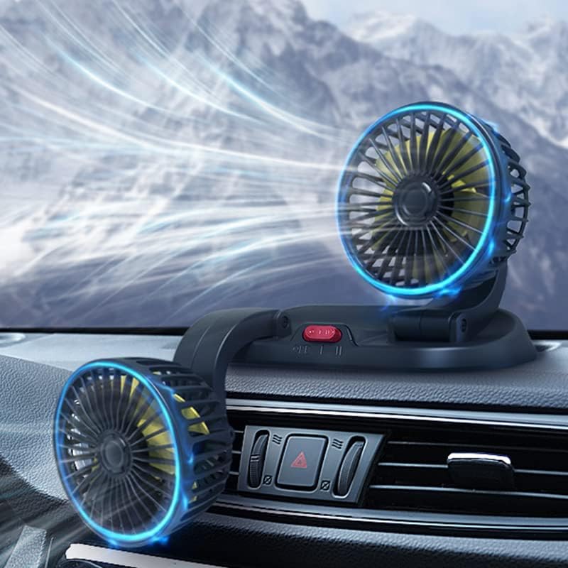 Авто Охлаждащ Вентилатор USB/12V, Преносим Мини-Охлаждащ Вентилатор с Възможност за завъртане на 360 °, Тиха