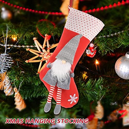 LUOZZY Коледно Дърво Декор Коледен Чорап под формата На Джудже Подарък Пакет Очарователна Чанта За Отглеждане В Формата на Джудже - Червен