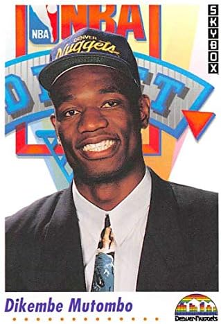 1991-92 SkyBox Баскетбол 516 Дикембе Мутомбо RC Карта начинаещ Денвър Нъгетс Официалната търговска картичка