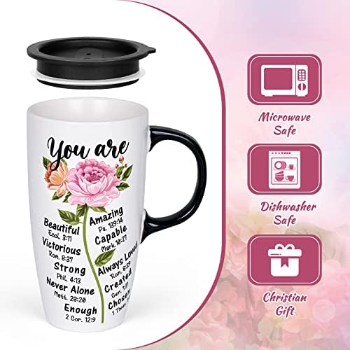YHRJWN - Християнски Подаръци за жени, Кафеена чаша Ти, Католически Религиозни Духовни Подаръци за рожден Ден