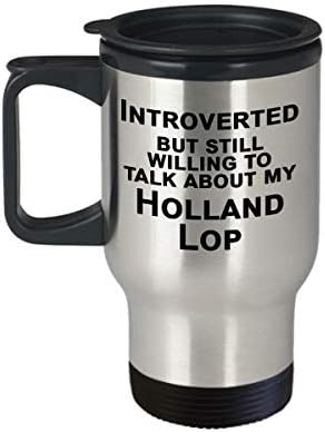 Holland Наклонен, Чаша за пътуване със Заек, Подарък за Фен на Зайци, Подаръци Интровертам - Интровертам, Но