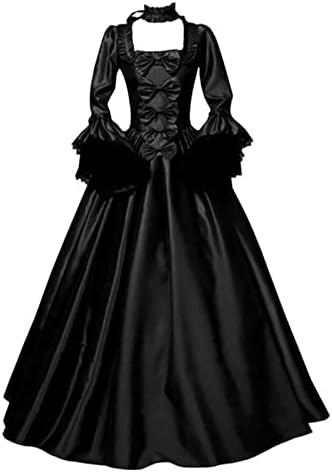 Средновековна рокля ZEFOTIM, женски винтажное рокля-наметало на вещица с качулка, Средновековна сватбена рокля