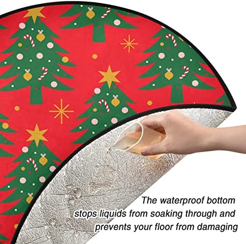Подложка за Коледно Водоустойчив, Кръгла Коледно Дърво Под Коледна Елха, Подложка за Защита на пода, Коледни