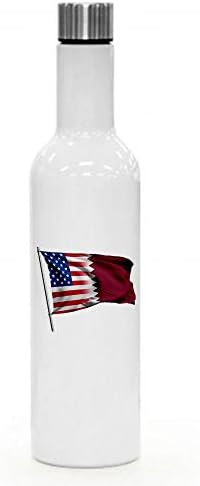 Най-добрата изолирано бутилка за вино/вода ExpressItBest в 25 унции - Флаг на Катар (Qatari) - Изобилие от възможности