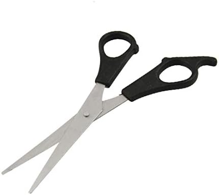 Нови ножици за подстригване на коса с острие от неръждаема стомана Lon0167, черна Пластмасова надеждна ефективна