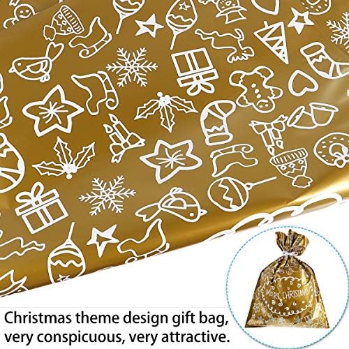 Чанта за Коледни Предложения DOITOOL, 10шт Торби, Пликове за Бонбони, Торбички за Опаковане на Подаръци с 10шт Панделки