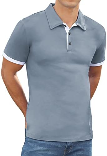 Мъжка Риза с къси ръкави NITAGUT с Къс и Дълъг Ръкав, Ежедневни Приталенная Тениска Поло, Основно в памучна